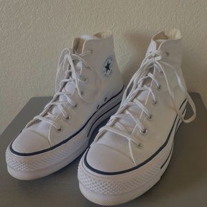 white platform high top converse
